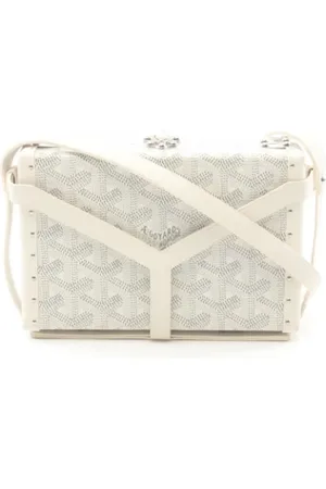 GOYARD Pre-owned, Dame, Hvid, ONE SIZE, Uld, Pre-owned Canvas crossbody-tasker