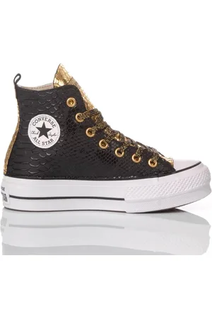 Converse Sko, Dame, Sort, 37 EU, Uld, Håndlavet Guld Platform Sneakers Kvinder