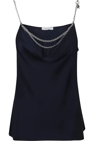 Paco rabanne Top, Dame, Blå, S, Polyester, Blå Topbeklædning til Kvinder