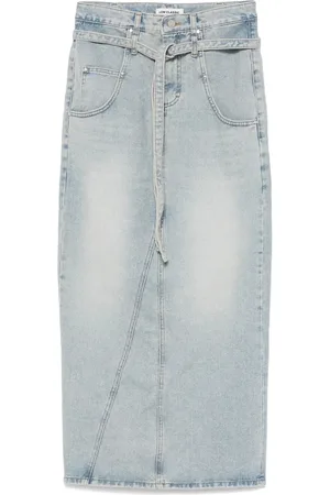 Low Classic Nederdel, Dame, Blå, M, Denim, Lysblå Knappet Nederdel med Lommer