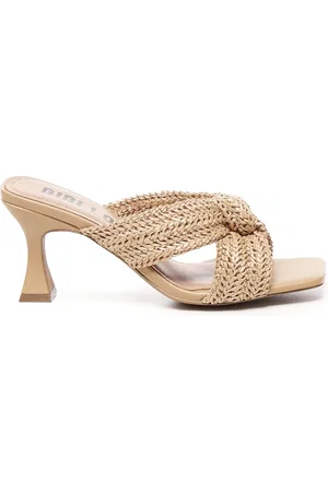 Bibi Lou Sko, Dame, Brun, 38 EU, Brune Straw Sandaler med Hæle