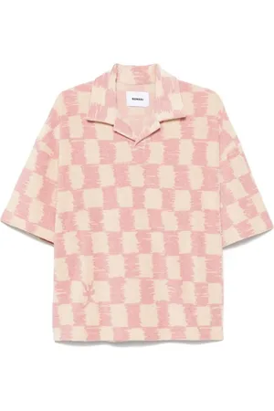 BONSAI Skjorte, Herre, Flerfarvet, S, Uld, Ternet Print V-hals Polo T-shirt