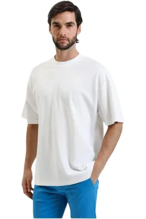 GIANNI LUPO Top, Herre, Hvid, L, Oversized tekstureret T-shirt til mænd