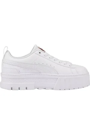 PUMA Sko, Dame, Hvid, 36 EU, Læder, Hvide Mayze Junior Lædersko