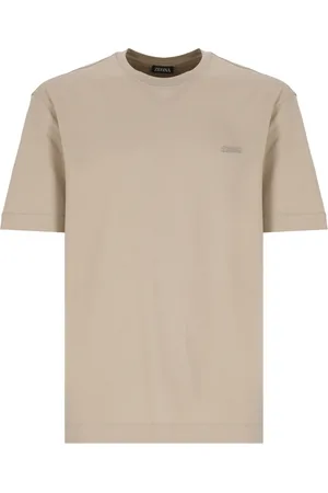 Ermenegildo Zegna Top, Herre, , S, Bomuld, Bomuld T-shirt med Broderet Logo