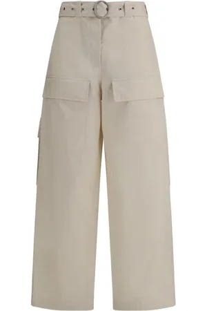 Jil Sander Bukser, Dame, , 3XS, Bomuld, Højtaljede Oversize Bukser med Lommer