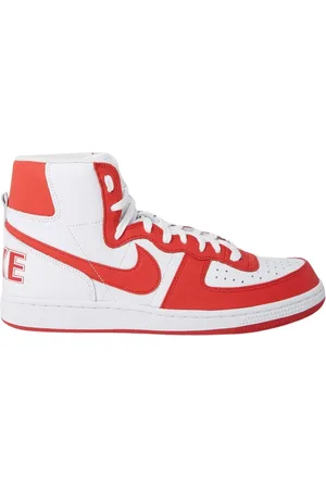 Comme des Garçons Sko, Herre, Rød, 43 1/2 EU, Læder, Lædersneakers med logomotiv