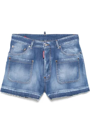 Dsquared2 Shorts, Dame, Blå, 2XS, Denim, Blå Knaplukning Klassisk Fem Lommer