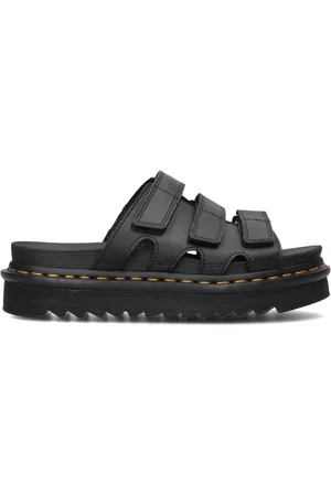 Dr. Martens Sko, Dame, Sort, 40 EU, Læder, Sorte Slide Sandaler til Kvinder