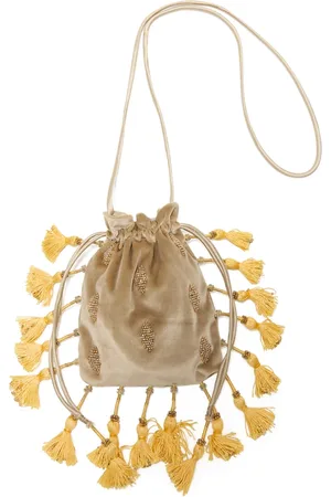 Maliparmi Taske, Dame, Brun, ONE SIZE, Uld, Fløjl OG Perle Pung