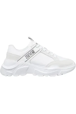 VERSACE Sko, Herre, Hvid, 41 EU, Uld, Hvide Speedtrack Sneakers Mænd