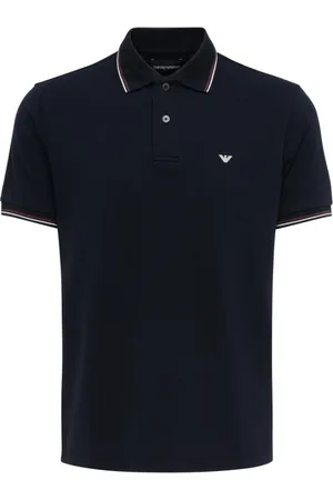 Emporio Armani Top, Herre, Blå, M, Bomuld, Blå Polo Skjorte
