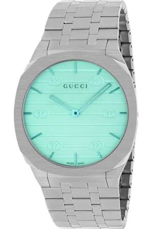 Gucci Tilbehør, Dame, Grå, ONE SIZE, Uld, Stålur med flerlags design og Interlocking G motiv