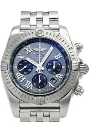 Breitling Pre-owned Pre-owned, Herre, Blå, ONE SIZE, Pre-owned Rustfrit stal watches