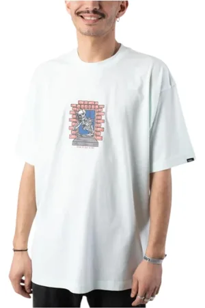 Vans Top, Herre, Blå, L, Bomuld, Skull Window T-shirt Hint of Mint