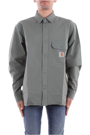 Carhartt Skjorte, Herre, Grøn, S, Bomuld, Logo Front Button Skjorte En Lomme