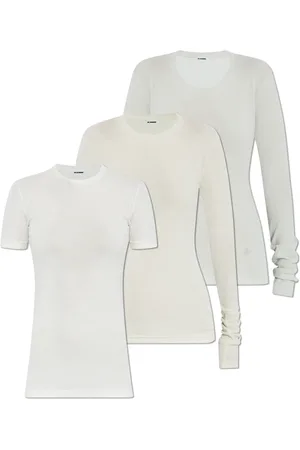 Jil Sander Top, Dame, Hvid, S, Bomuld, Tre-pakke T-shirts