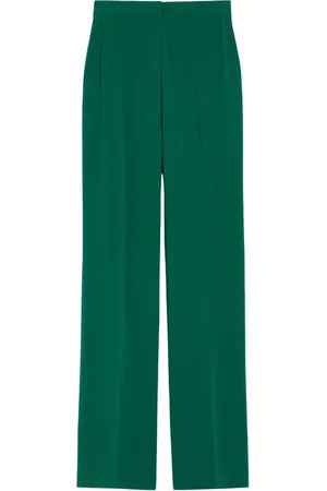 Max Mara Bukser, Dame, Grøn, XL, Polyester, Elegant Cady Bukser med Høj Talje