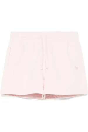 Maison Kitsuné Shorts, Dame, Lyserød, L, Bomuld, Ræv Patch Jog Shorts