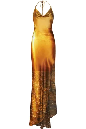 Roberto Cavalli Kjole, Dame, , XS, Satin, Havtryk Silkesatin Kjole