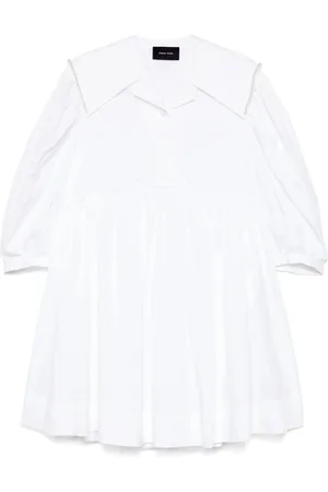 Simone Rocha Kjole, Dame, Hvid, 3XS, Hvid Puffærme Kjole med knapper