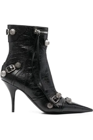 Balenciaga Sko, Dame, Sort, 36 EU, Sorte ankelstøvler med nitter