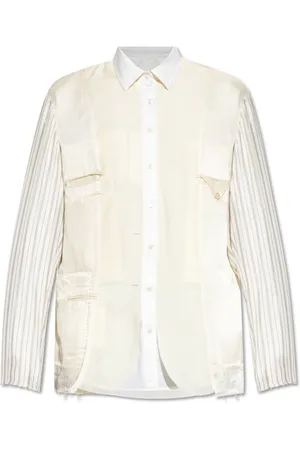 Maison Margiela Skjorte, Herre, , 2XL, Uld, Skjorte lavet af kombinerede materialer