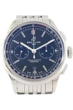 Breitling Pre-owned Pre-owned, Herre, Blå, ONE SIZE, Pre-owned Rustfrit stal watches