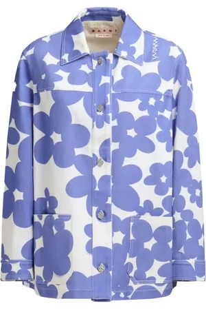 Marni Jakke, Dame, Lilla, M, Bomuld, Blomstret Bomuldsjakke
