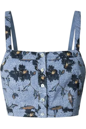 Pepe Jeans Top, Dame, Blå, M, Stål Blå Top med Knapper