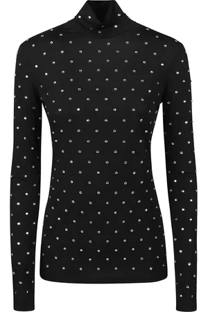 Paco rabanne Top, Dame, Sort, XS, Uld, Hyggelig Strik Turtle Neck Sweater