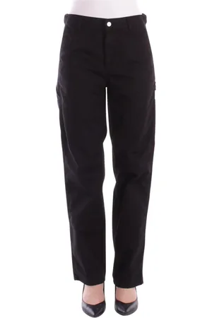 Carhartt Bukser, Dame, Sort, W24, Bomuld, Bomuld Bukser med lynlås lukning
