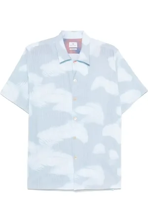 Paul Smith Skjorte, Herre, Blå, XL, Klar Blå Camp Krave Skjorte