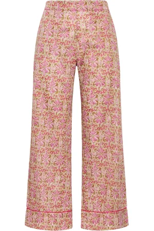 Maliparmi Bukser, Dame, Lyserød, XL, Bomuld, Blomstret Batikbukser