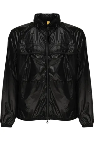Moncler Jakke, Herre, Sort, XL, Nylon, Sort Teknisk Nylonjakke med Aftagelig Hætte