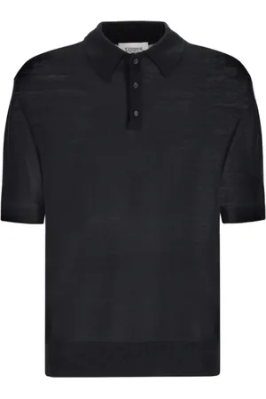 LANEUS Top, Herre, Sort, L, Uld, Sort Strikket Polo Skjorte