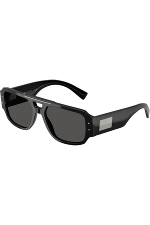 Dolce & Gabbana Tilbehør, unisex, Sort, ONE SIZE, Uld, Rektangulære solbriller med sort stel
