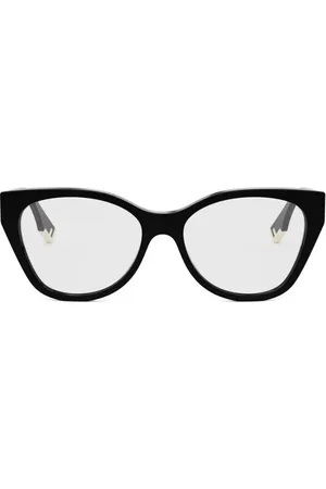 Fendi Tilbehør, unisex, Sort, ONE SIZE, Butterfly Oversized Acetatramme med Farverige Detaljer