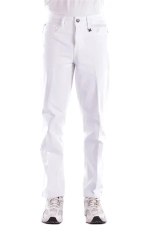 John Richmond Bukser, Herre, Hvid, W32, Bomuld, Hvid Logo Jeans Slim Fit