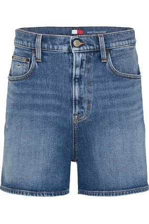 Tommy Hilfiger Shorts, Dame, Blå, W27, Denim, Denim Mom Fit Shorts