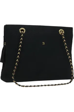 Bally Pre-owned, Dame, Sort, ONE SIZE, Uld, Pre-owned nylon skuldertasker