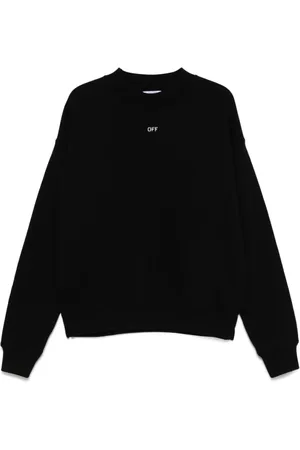 OFF-WHITE Sweathshirts & Hoodies, Herre, Sort, L, Uld, Sort Sweater med Logo Print