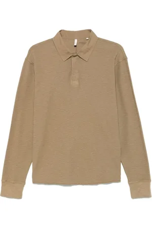 Sunflower Top, Herre, Brun, L, Brun Polo Skjorte med Olivengrønne Accenter