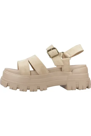 Buffalo Sko, Dame, , 39 EU, Uld, Stilfulde flade sandaler i asfalt