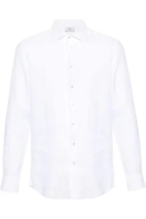 Etro Skjorte, Herre, Hvid, 3XL, Linned, Klassisk Hvidt Linnedskjorte