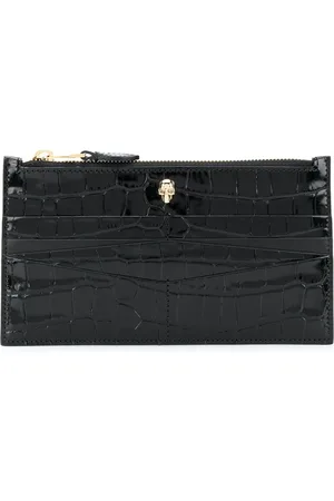 Alexander McQueen Taske, Dame, Sort, ONE SIZE, Læder, Sort krokodille-effekt læderHåndtaske
