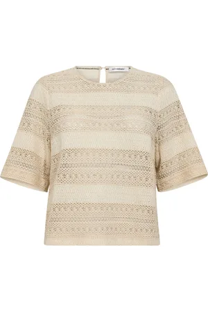 Co`Couture Bluser & Skjorter, Dame, , XL, Hæklet bluse med korte ærmer
