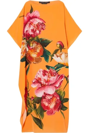Persona by Marina Rinaldi Kjole, Dame, , XL, Uld, Silkekjole med blomsterprint