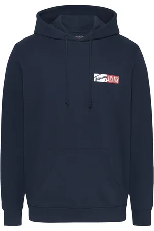Tommy Hilfiger Sweathshirts & Hoodies, Herre, Blå, XS, Bomuld, Blå Sweater med Hætte og Lomme
