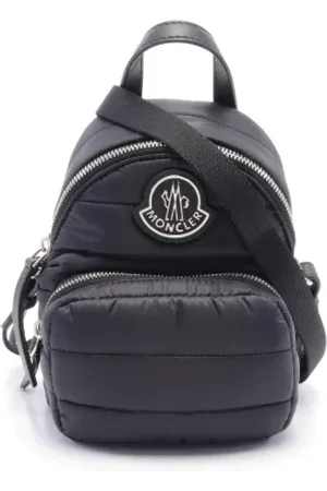Moncler Pre-owned, Dame, Sort, ONE SIZE, Uld, Pre-owned Canvas skuldertasker